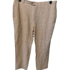 Linen Joe Joseph Abbound Pants Men's Size 42 Tan 100% Linen Pants Quiet Luxury